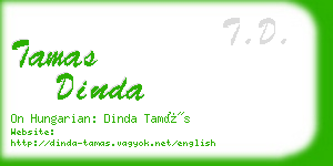 tamas dinda business card